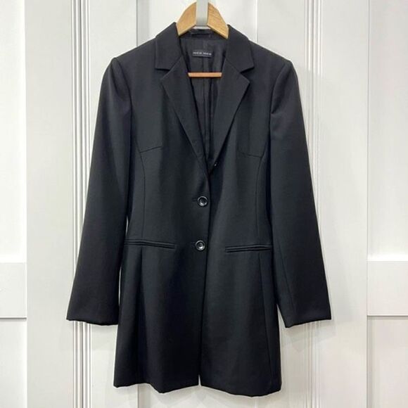 Nico Nico Women’s 42 US 8 Gotham Black 3 Button Blazer Jacket Coat Wool - Picture 1 of 13